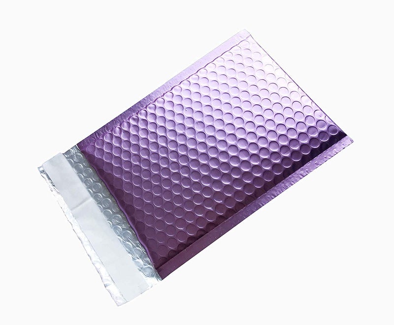 ProLine Packaging ProLine Matte Metallic Purple Bubble Padded Mailers 4x8 Inch Self Seal Padded Envelopes (10) - Image 2